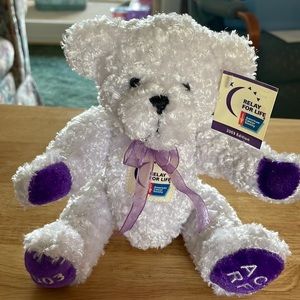 😀 BEAR STUFFED ANIMAL 2003 EDITION Relay For Life AMERICAN CANCER SOCIETY